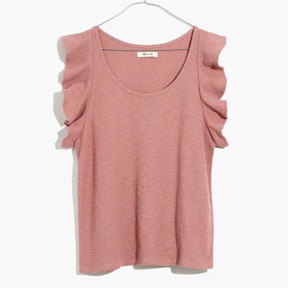 Madewell Texture & Thread Ruffle Sleeve Tank - Picture 1 of 3